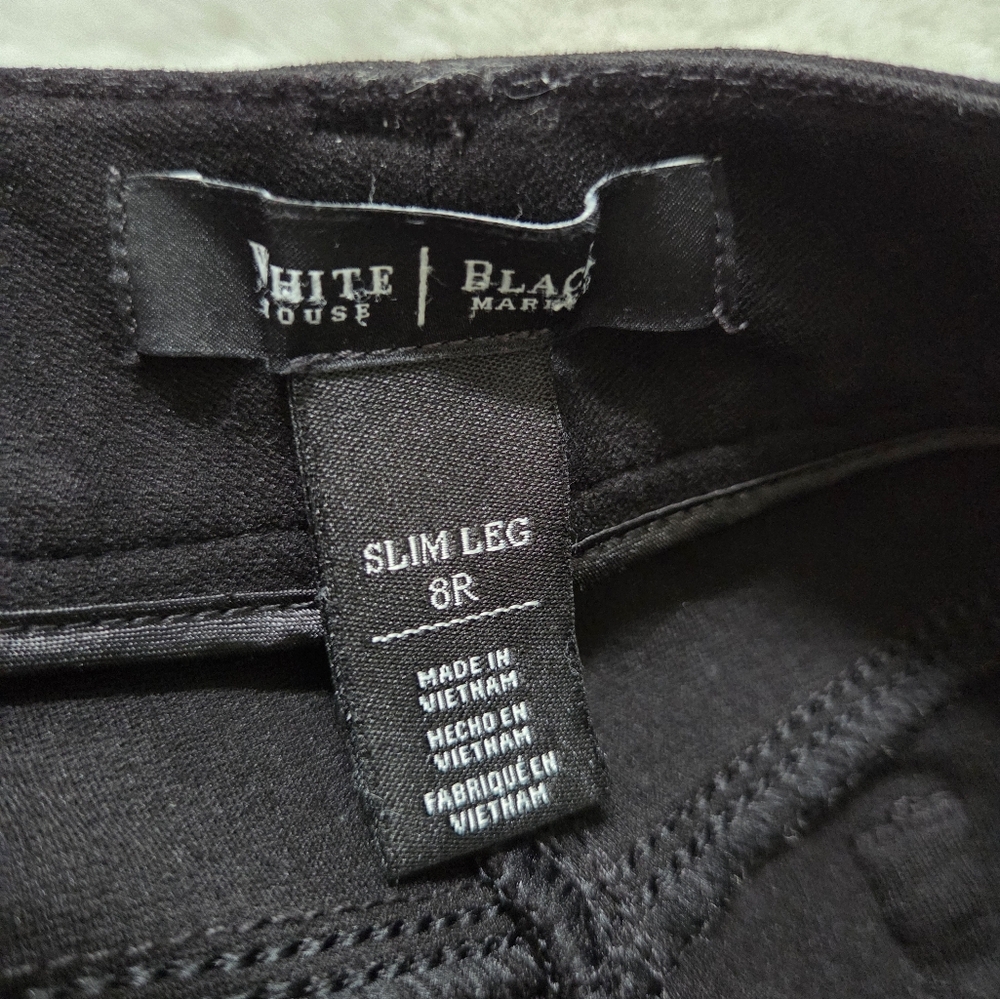 White House Black Market Women Slim Leg Black Pants - Picture 9 of 12